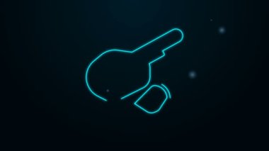 Parlayan neon hattı Kanada Peameal pastırması simgesi siyah arka planda izole edildi. 4K Video hareketli grafik canlandırması