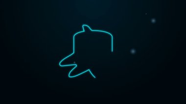 Parlayan neon hattı ağaç kütüğü simgesi siyah arkaplanda izole edildi. 4K Video hareketli grafik canlandırması