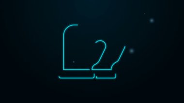 Parlayan neon hattı Noel eldiveni simgesi siyah arka planda izole edildi. 4K Video hareketli grafik canlandırması