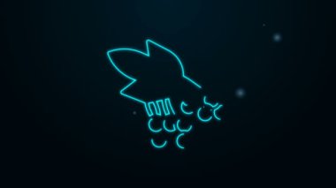 Parlak neon hattı olan viburnum ya da guelder gül ikonu siyah arkaplanda izole edildi. Doğal vitamin için sağlıklı viburnum meyve paketi. 4K Video hareketli grafik canlandırması