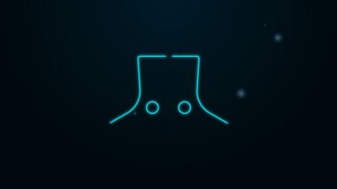 Parlayan neon hattı Ukrayna ulusal ayakkabı ikonu siyah arka planda izole edildi. Geleneksel etnik çizmeler. 4K Video hareketli grafik canlandırması