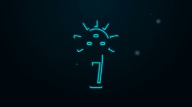 Parlayan neon hattı Mace, Ukrayna ulusal güç simgesinin simgesi, siyah arkaplanda izole edilmiş. Geleneksel silahlar. Ukraynalı Hetman 'ın topuzu. 4K Video hareketli grafik canlandırması