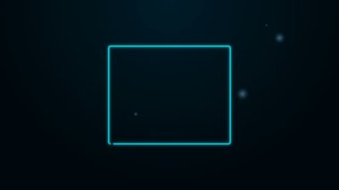 Parlayan neon çizgi karton kutu simgesi siyah arkaplanda izole edildi. Kutu, paket, paket işareti. Teslimat ve ambalaj. 4K Video hareketli grafik canlandırması