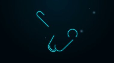 Parlak neon çizgisi boya fırçası simgesi siyah arkaplanda izole edildi. 4K Video hareketli grafik canlandırması