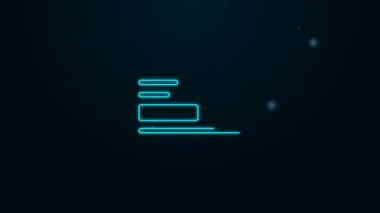 Parlayan neon hattı ziyaret kartı, siyah arkaplanda izole edilmiş bir kartvizit simgesi. Şirket kimlik şablonu. 4K Video hareketli grafik canlandırması