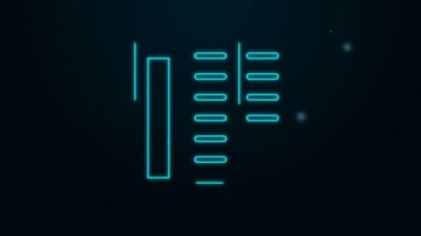 Parlayan neon çizgisi Broşür şablonu imaj simgesi siyah arkaplanda izole edildi. Şirket yıllık raporu, katalog, dergi, broşür modeli. 4K Video hareketli grafik canlandırması