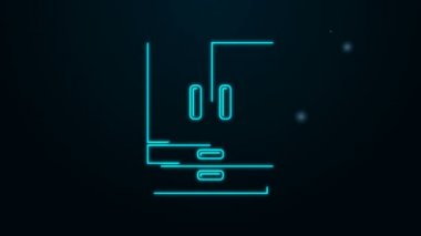 Parlayan neon çizgisi Gardırop simgesi siyah arkaplanda izole edildi. 4K Video hareketli grafik canlandırması