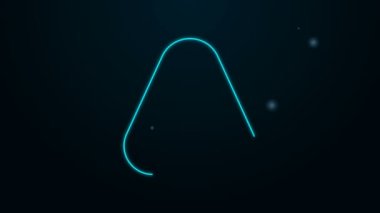 Parlayan neon hattı Pouf simgesi siyah arkaplanda izole edildi. Yumuşak sandalye. Koltuk için çanta. Rahat mobilya koltuğu. 4K Video hareketli grafik canlandırması