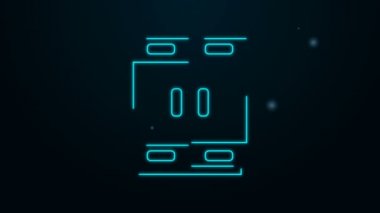 Parlayan neon çizgisi Gardırop simgesi siyah arkaplanda izole edildi. 4K Video hareketli grafik canlandırması