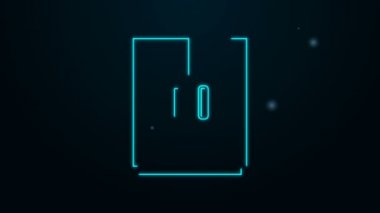 Parlayan neon çizgisi Gardırop simgesi siyah arkaplanda izole edildi. 4K Video hareketli grafik canlandırması