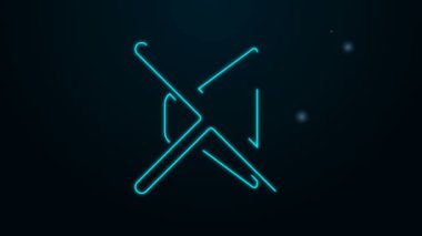 Parlayan neon hattı Hoparlör sessiz simgesi siyah arkaplanda izole edildi. Ses simgesi yok. Ses Kapalı sembolü. 4K Video hareketli grafik canlandırması