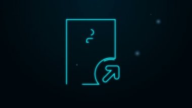 Parlayan neon hattı iş tanıtım simgesi siyah arkaplanda izole edildi. Başarı, başarı, motivasyon iş sembolü, büyüme. 4K Video hareketli grafik canlandırması