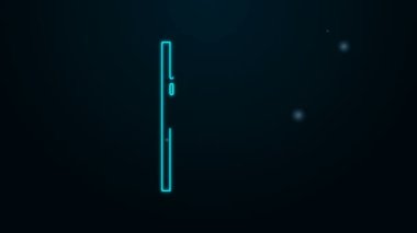 Parlayan neon çizgisi simgesi siyah arkaplanda izole edildi. Yer belirleyici sembol. 4K Video hareketli grafik canlandırması