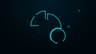 Parlayan neon hattı Finansal büyüme ikonu siyah arkaplanda izole edildi. Gelirleri arttırıyorum. 4K Video hareketli grafik canlandırması