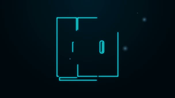 Glowing neon line Wardrobe icon isolated on black background. 4K Video motion graphic animation — Stock Video