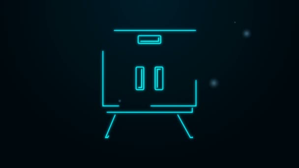 Glowing neon line Chest of drawers icon isolated on black background. 4K Video motion graphic animation — Stock Video