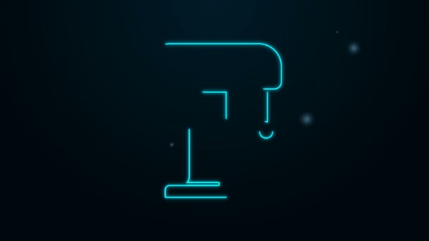 Glowing neon line Table lamp icon isolated on black background. 4K Video motion graphic animation — Stock Video