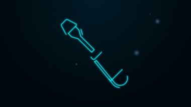 Parlayan neon hattı tornavida simgesi siyah arkaplanda izole edildi. Servis aracı sembolü. 4K Video hareketli grafik canlandırması