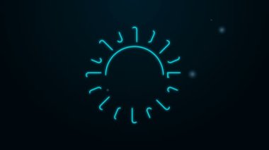 Parlayan neon çizgi simgesi siyah arkaplanda izole edildi. 4K Video hareketli grafik canlandırması