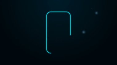 Parlayan neon hattı Smartphone, siyah arkaplanda izole edilmiş cep telefonu simgesi. 4K Video hareketli grafik canlandırması