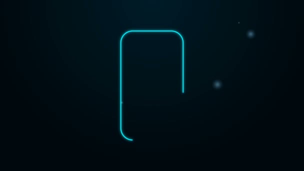Linea neon luminosa Smartphone, icona del telefono cellulare isolata su sfondo nero. Animazione grafica 4K Video motion — Video Stock