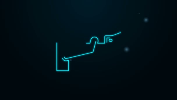 Glowing neon line Security camera icon isolated on black background. 4K Video motion graphic animation — Stock Video