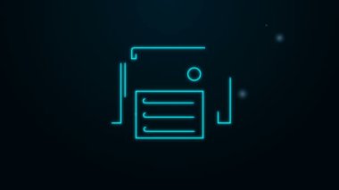 Parlayan neon hattı yazıcı simgesi siyah arkaplanda izole edildi. 4K Video hareketli grafik canlandırması