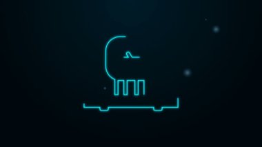 Parlayan neon hattı Akıllı sensör sistemi simgesi siyah arkaplanda izole edildi. İnternet kavramının kablosuz bağlantısı. 4K Video hareketli grafik canlandırması