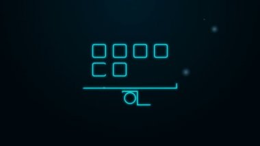 Parlayan neon hattı Akıllı TV simgesi siyah arkaplanda izole edildi. Televizyon tabelası. 4K Video hareketli grafik canlandırması