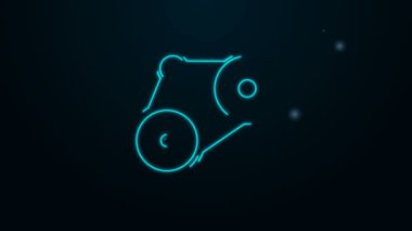 Parlayan neon çizgisi zamanlayıcı kiti simgesi siyah arkaplanda izole edildi. 4K Video hareketli grafik canlandırması