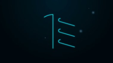 Parlayan neon hattı Yüksek Işın simgesi siyah arkaplanda izole edildi. Araba farları. 4K Video hareketli grafik canlandırması