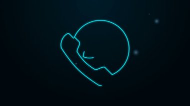 Siyah arkaplanda 5G yeni kablosuz internet kablosuz kablosuz internet ikonu ile parlayan neon hattı Telefon. Küresel ağ yüksek hızlı bağlantı veri oranı teknolojisi. 4K Video hareketli grafik canlandırması