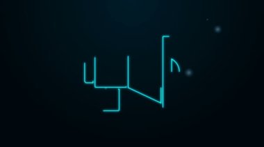 Parlayan neon hattı Megafon simgesi siyah arkaplanda izole edildi. Sözcü işareti. 4K Video hareketli grafik canlandırması