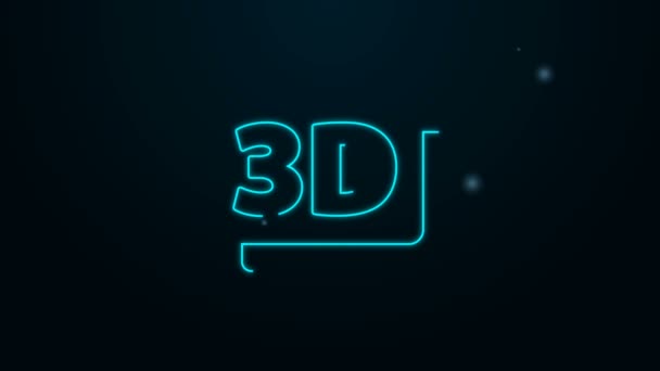 검은 배경에 네온 3D 단어 아이콘 분리. 4K 비디오 모션 그래픽 애니메이션 — 비디오