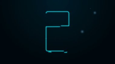 Parlayan neon hattı buzdolabı simgesi siyah arkaplanda izole edildi. Buzdolabı buzdolabı. Ev aletleri ve aletler. 4K Video hareketli grafik canlandırması