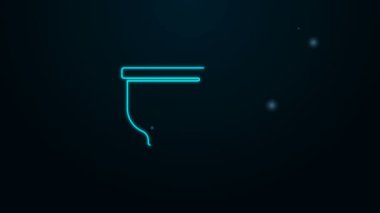 Parlayan neon çizgisi simgesi siyah arkaplanda izole edildi. 4K Video hareketli grafik canlandırması