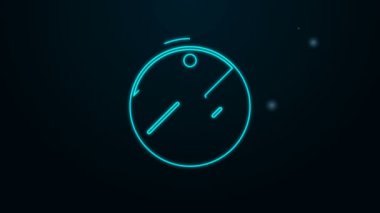 Parlayan neon hattı kesme tahtası simgesi siyah arkaplanda izole edildi. Kesme tahtası sembolü. 4K Video hareketli grafik canlandırması