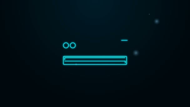 Icono del acondicionador de aire de línea de neón brillante aislado sobre fondo negro. Sistema Split de aire acondicionado. Sistema de control de clima frío y frío. Animación gráfica de vídeo 4K — Vídeo de stock