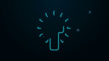 Parlayan neon hattı Hıristiyan çapraz simgesi siyah arka planda izole edildi. Kilise haçı. 4K Video hareketli grafik canlandırması