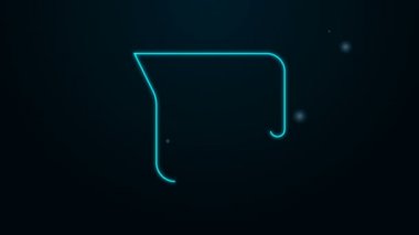 Parlayan neon hattı siyah arka planda izole kahve demliği ikonu. 4K Video hareketli grafik canlandırması