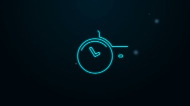 Parlayan neon hattı Kol saati simgesi siyah arkaplanda izole edildi. Kol saati simgesi. 4K Video hareketli grafik canlandırması