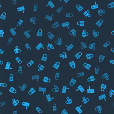 Kapı kolunu ayarlayın, güvenli kombinasyon kilidi, kilit anahtarı ve lütfen pürüzsüz şablonu bozmayın. Vektör.