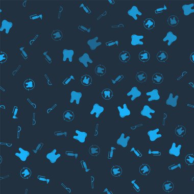 Diş matkabını, beyazlatma ve diş ipini pürüzsüz desene ayarlayın. Vektör.