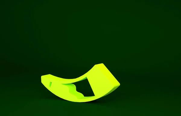 Icono Cuerno Caza Amarillo Aislado Sobre Fondo Verde Concepto Minimalista —  Fotos de Stock