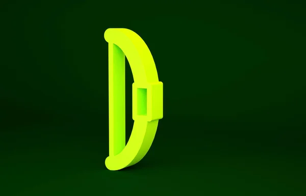 Icono Del Arco Amarillo Aislado Sobre Fondo Verde Concepto Minimalista — Foto de Stock