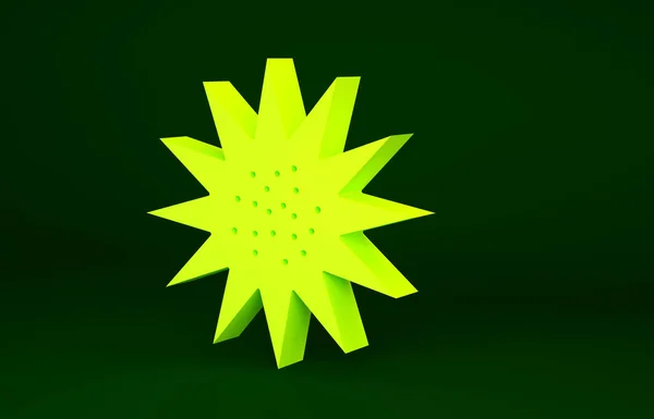 Ікона Жовтого Моря Ізольована Зеленому Тлі Концепція Мінімалізму Рендеринг — стокове фото