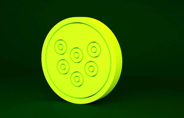 Yellow Caviar on a plate icon isolated on green background. Minimalism concept. 3d illustration 3D render. — Stock Image Yellow Caviar Plate Icon Isolated Green Background Minimalism Concept Illustration Stock Picture