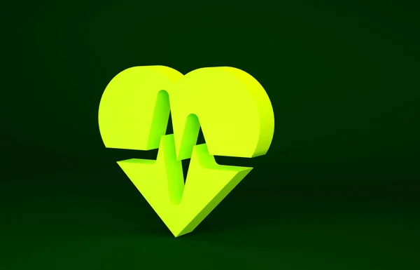 Gelbes Versicherungssymbol Isoliert Auf Grünem Hintergrund Patientenschutz Sicherheit Sicherheit Schutz — Stockfoto