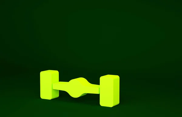 Yellow Chassis Car Icon Isolated Green Background Minimalism Concept Illustration — Stock Photo, Image