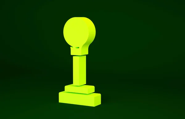 Gelbes Schaltgetriebe Symbol Auf Grünem Hintergrund Schaltgetriebe Minimalismus Konzept Illustration — Stockfoto